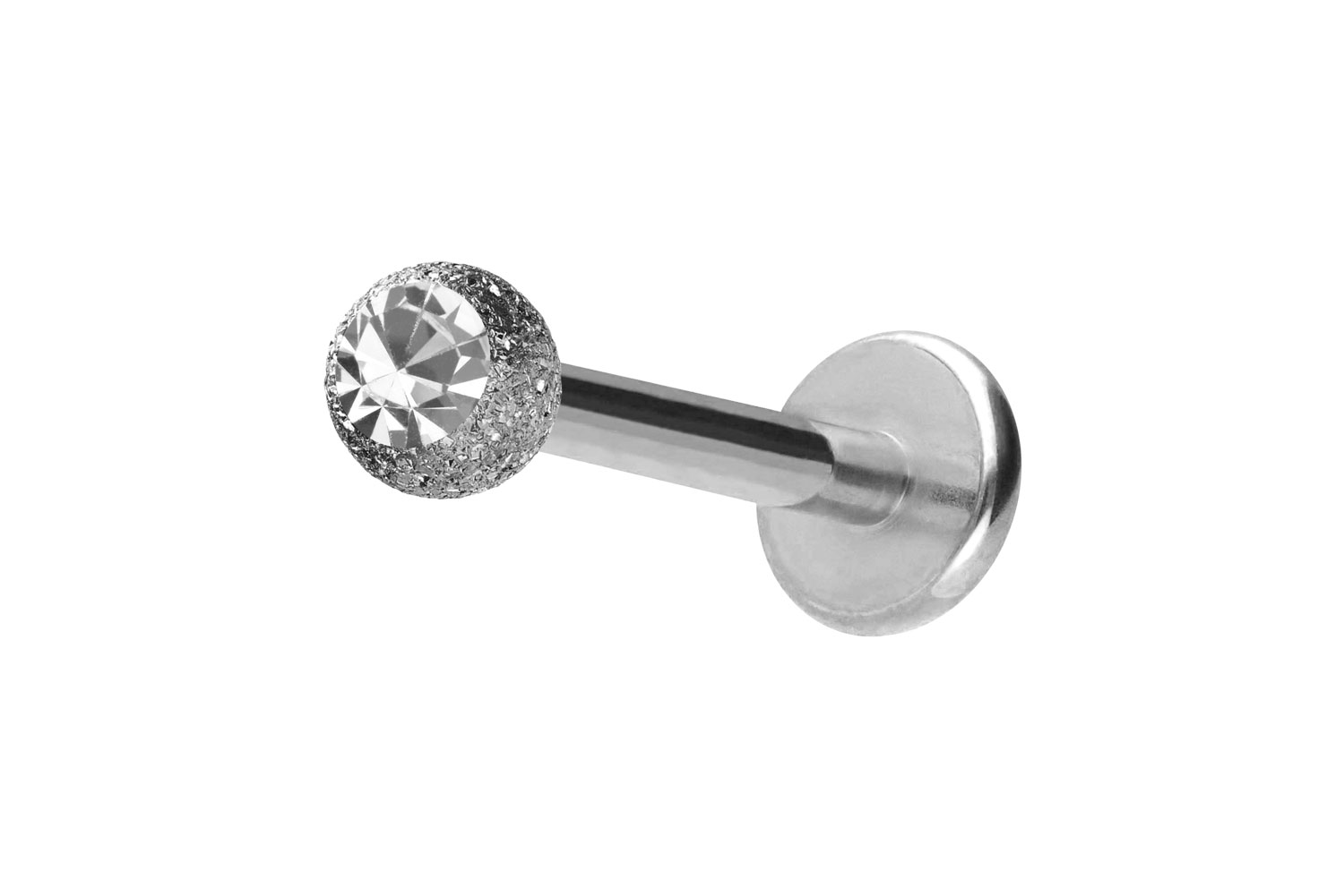 Chirurgenstahl Labret Piercing DIAMANTOPTIK + KRISTALL